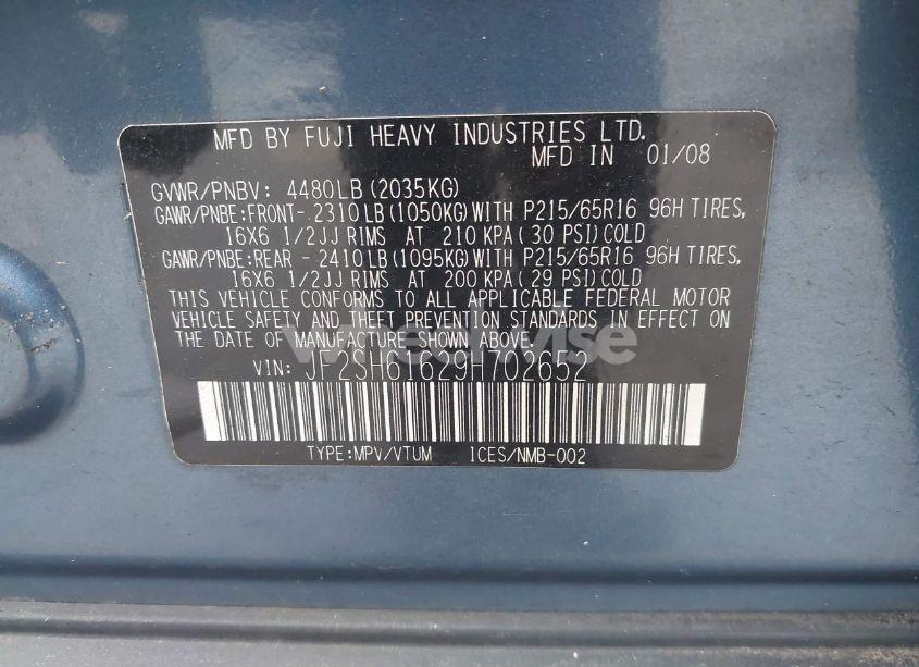 Photo 9 of 2009 Subaru Forester 2.5X (VIN JF2SH61629H702652)