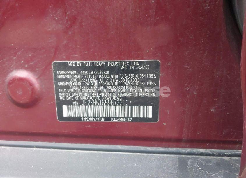 Photo 9 of 2009 Subaru Forester 2.5X (VIN JF2SH61659H722927)