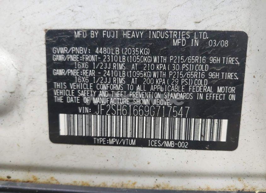 Photo 9 of 2009 Subaru Forester 2.5X (VIN JF2SH61669G717547)