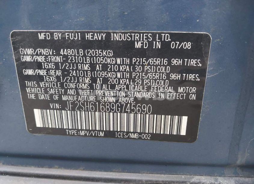 Photo 9 of 2009 Subaru Forester 2.5X (VIN JF2SH61689G745690)