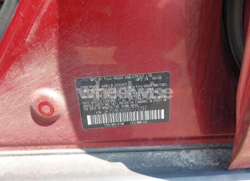 Photo 9 of 2009 Subaru Forester 2.5X (VIN JF2SH61699G723097)