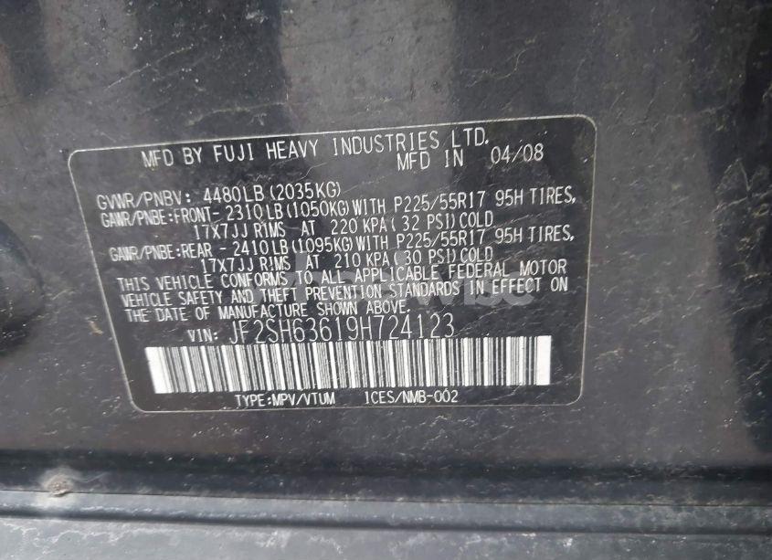 Photo 9 of 2009 Subaru Forester 2.5X (VIN JF2SH63619H724123)