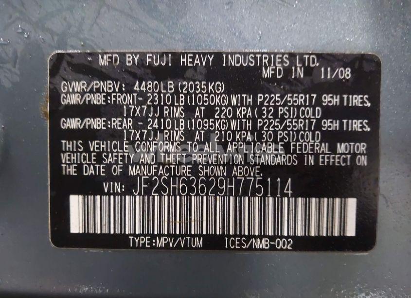 Photo 9 of 2009 Subaru Forester 2.5X (VIN JF2SH63629H775114)