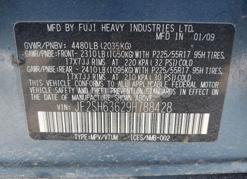 Photo 9 of 2009 Subaru Forester 2.5X (VIN JF2SH63629H788428)