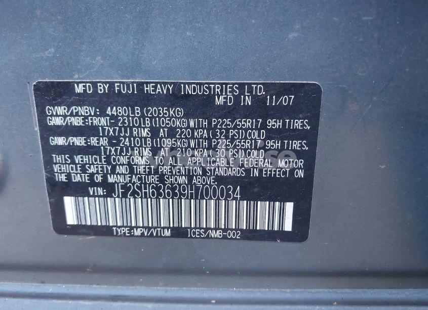 Photo 9 of 2009 Subaru Forester 2.5X (VIN JF2SH63639H700034)