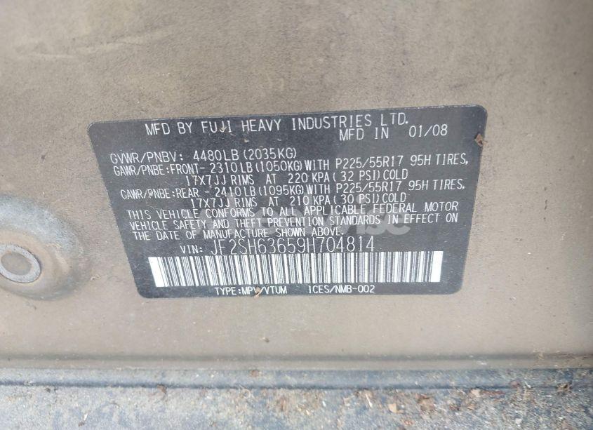 Photo 9 of 2009 Subaru Forester 2.5X (VIN JF2SH63659H704814)