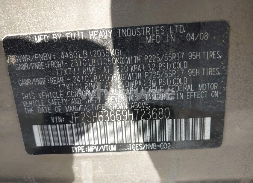 Photo 9 of 2009 Subaru Forester 2.5X (VIN JF2SH63669H723680)