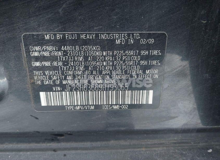 Photo 9 of 2009 Subaru Forester 2.5X (VIN JF2SH63669H793065)