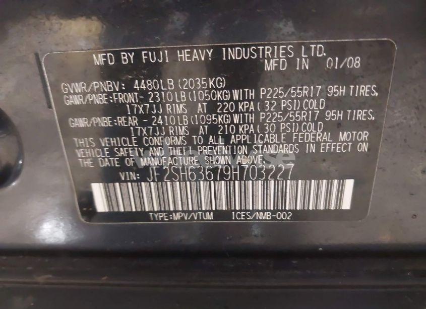 Photo 9 of 2009 Subaru Forester 2.5X (VIN JF2SH63679H703227)