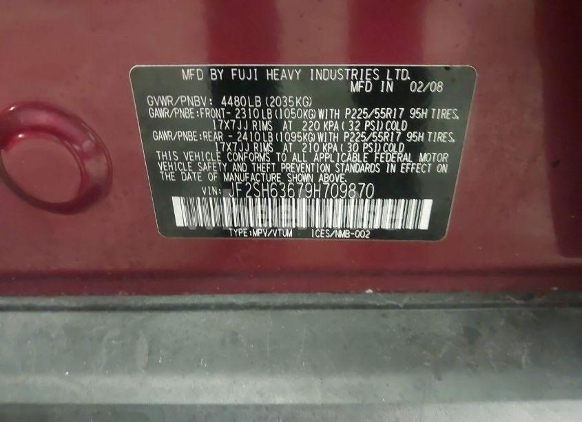 Photo 9 of 2009 Subaru Forester 2.5X (VIN JF2SH63679H709870)