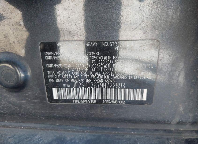 Photo 9 of 2009 Subaru Forester 2.5X (VIN JF2SH63679H722893)