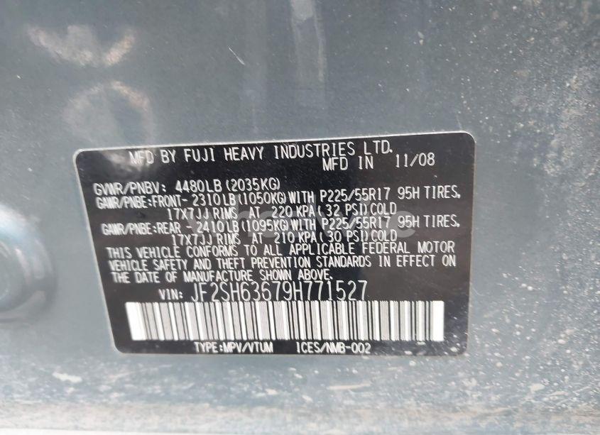 Photo 9 of 2009 Subaru Forester 2.5X (VIN JF2SH63679H771527)