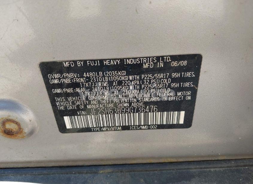 Photo 9 of 2009 Subaru Forester 2.5X (VIN JF2SH63699G736476)