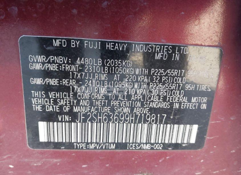 Photo 9 of 2009 Subaru Forester 2.5X (VIN JF2SH63699H719817)