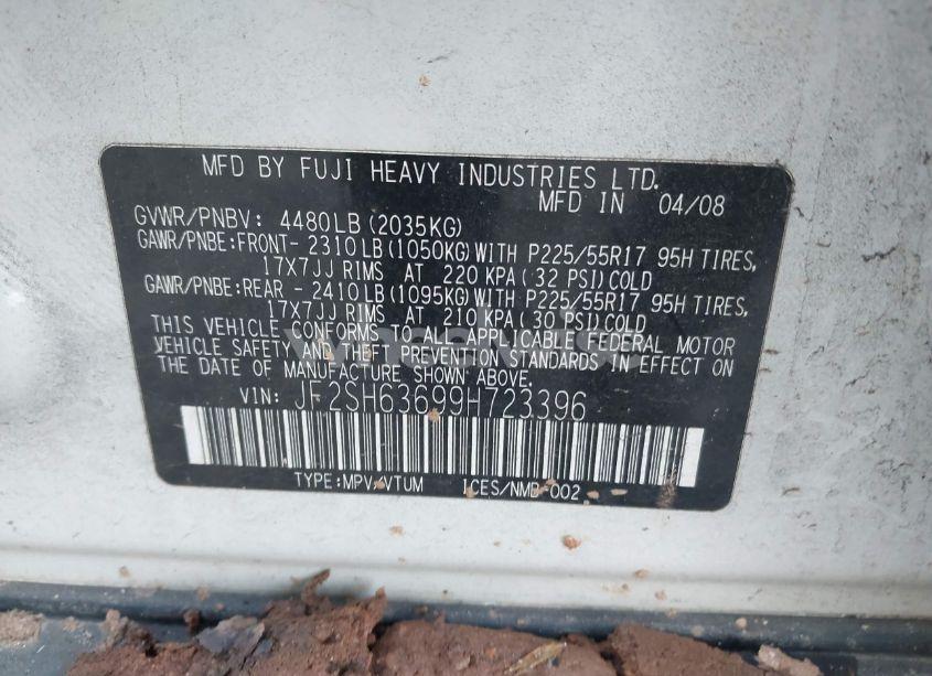 Photo 9 of 2009 Subaru Forester 2.5X (VIN JF2SH63699H723396)