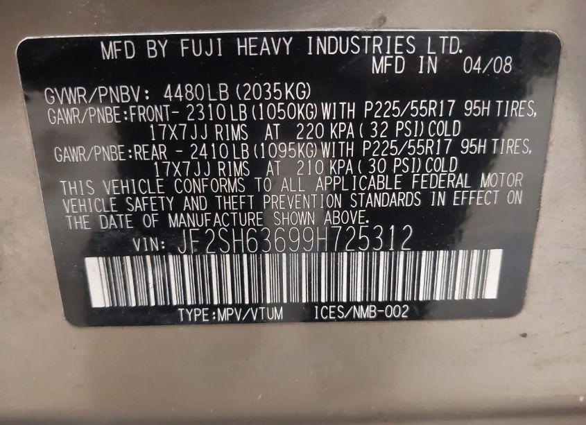 Photo 9 of 2009 Subaru Forester 2.5X (VIN JF2SH63699H725312)