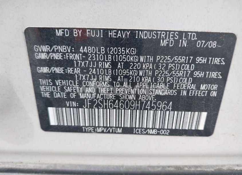 Photo 9 of 2009 Subaru Forester 2.5X LIMITED (VIN JF2SH64609H745964)
