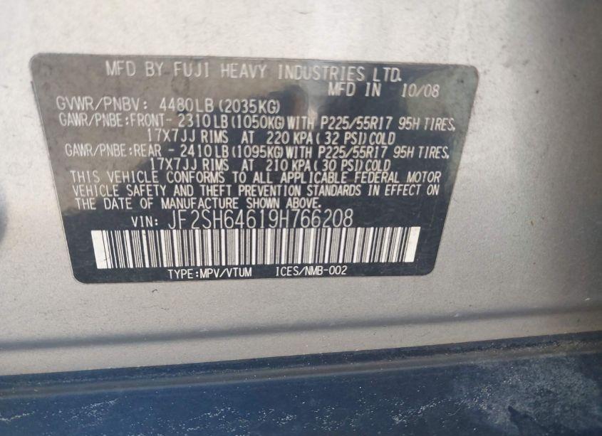 Photo 9 of 2009 Subaru Forester 2.5X LIMITED (VIN JF2SH64619H766208)