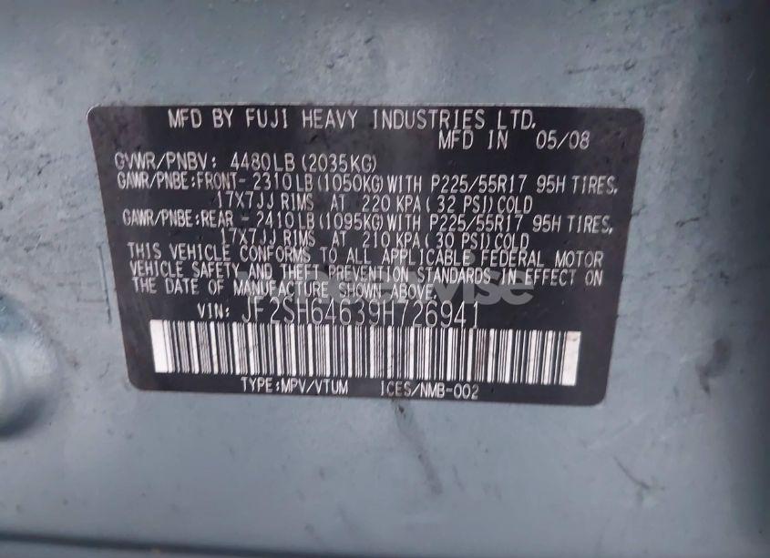 Photo 9 of 2009 Subaru Forester 2.5X LIMITED (VIN JF2SH64639H726941)