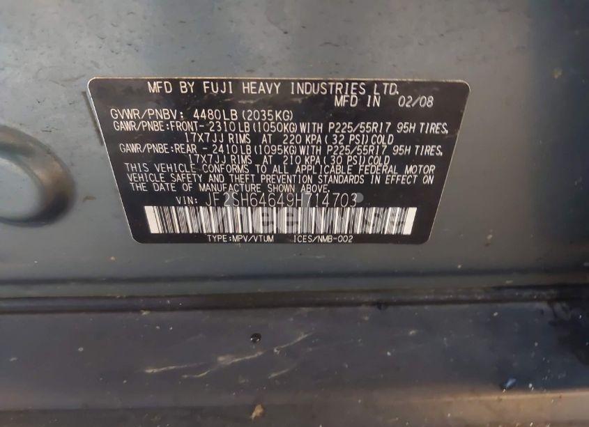 Photo 9 of 2009 Subaru Forester 2.5X L.L. BEAN EDITION (VIN JF2SH64649H714703)