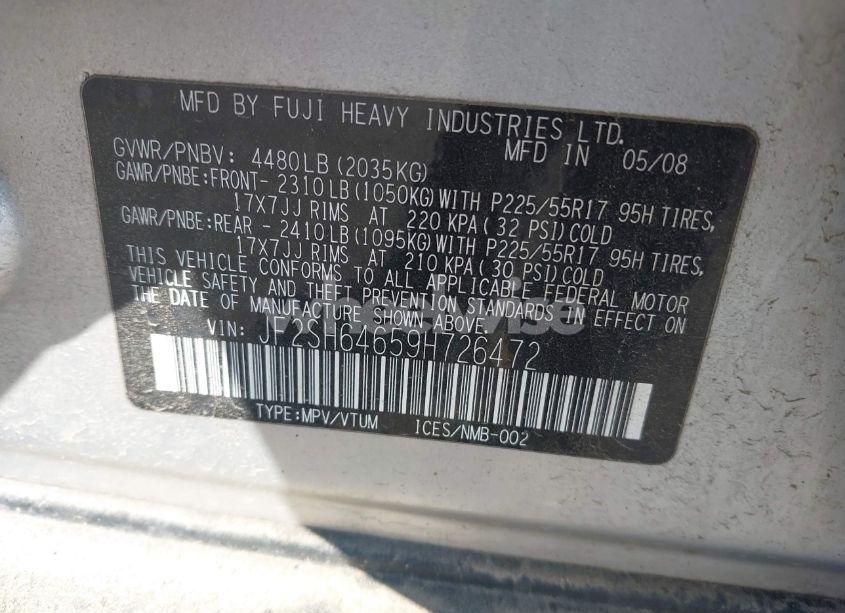 Photo 9 of 2009 Subaru Forester 2.5X LIMITED (VIN JF2SH64659H726472)