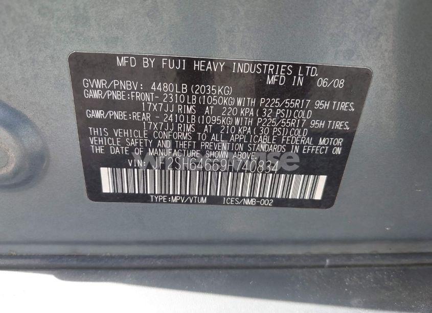 Photo 9 of 2009 Subaru Forester 2.5X LIMITED (VIN JF2SH64669H740834)