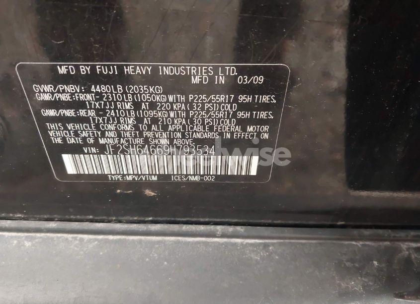 Photo 9 of 2009 Subaru Forester 2.5X LIMITED (VIN JF2SH64669H793534)