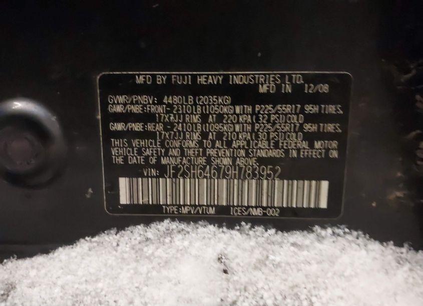 Photo 9 of 2009 Subaru Forester 2.5X LIMITED (VIN JF2SH64679H783952)