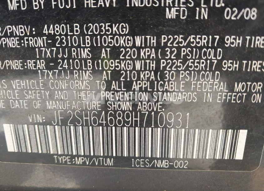 Photo 9 of 2009 Subaru Forester 2.5X LIMITED (VIN JF2SH64689H710931)