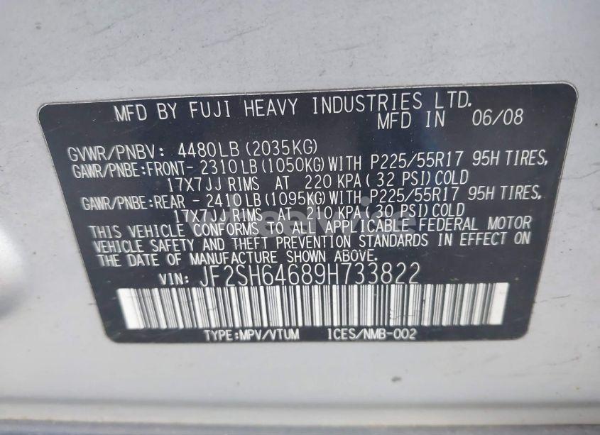 Photo 9 of 2009 Subaru Forester 2.5X LIMITED (VIN JF2SH64689H733822)