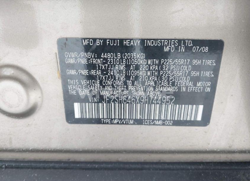 Photo 9 of 2009 Subaru Forester 2.5X LIMITED (VIN JF2SH646X9H744952)