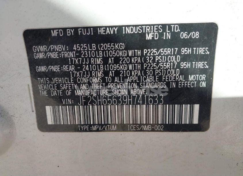 Photo 9 of 2009 Subaru Forester 2.5XT (VIN JF2SH65639H741633)