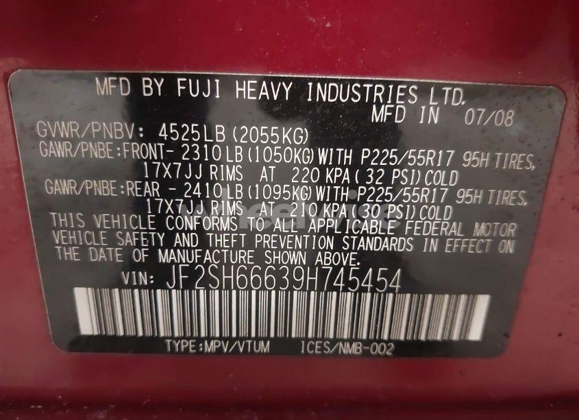 Photo 9 of 2009 Subaru Forester 2.5XT LIMITED (VIN JF2SH66639H745454)