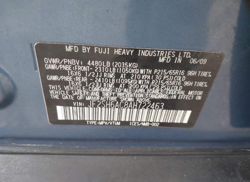 Photo 9 of 2010 Subaru Forester 2.5X (VIN JF2SH6AC8AH722463)