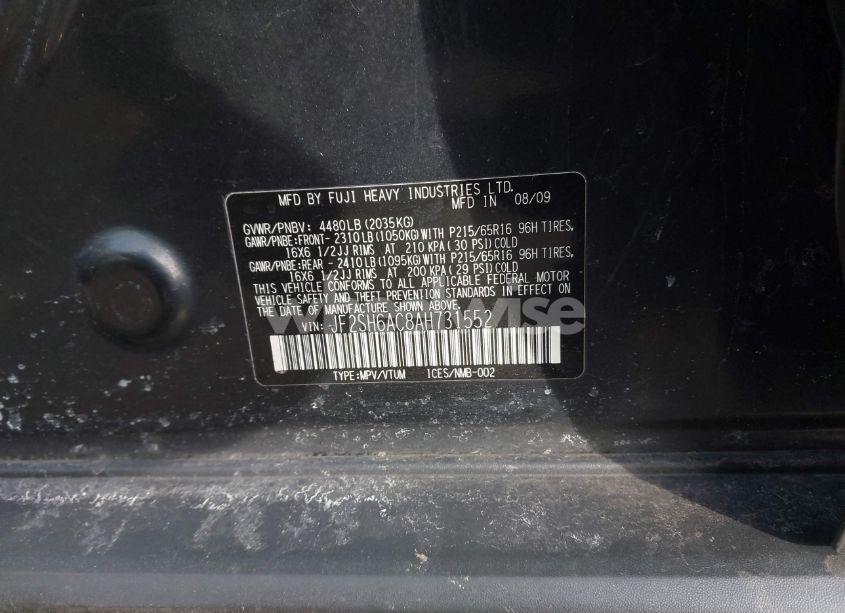 Photo 9 of 2010 Subaru Forester 2.5X (VIN JF2SH6AC8AH731552)