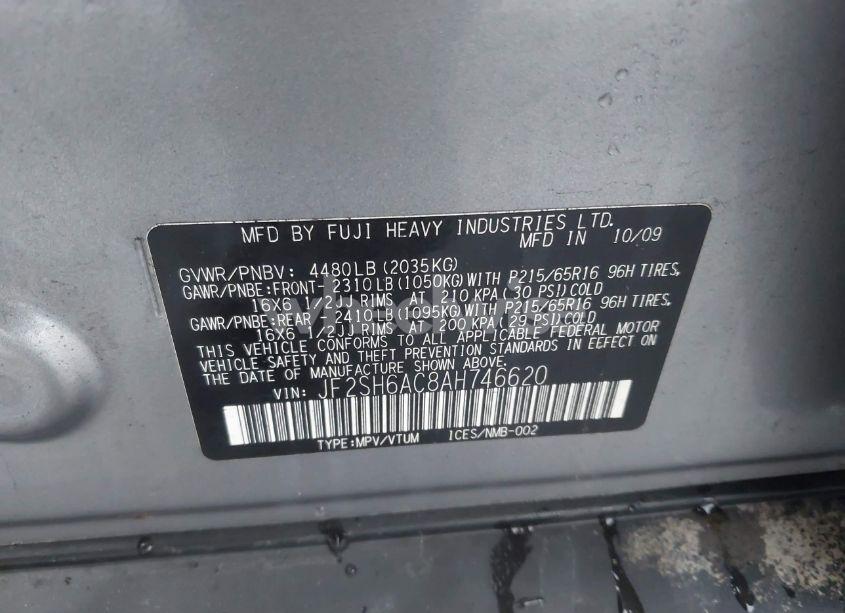 Photo 9 of 2010 Subaru Forester 2.5X (VIN JF2SH6AC8AH746620)