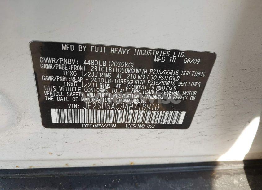 Photo 9 of 2010 Subaru Forester 2.5X (VIN JF2SH6AC9AH718910)