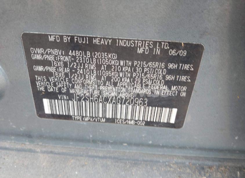 Photo 9 of 2010 Subaru Forester 2.5X (VIN JF2SH6ACXAG720963)