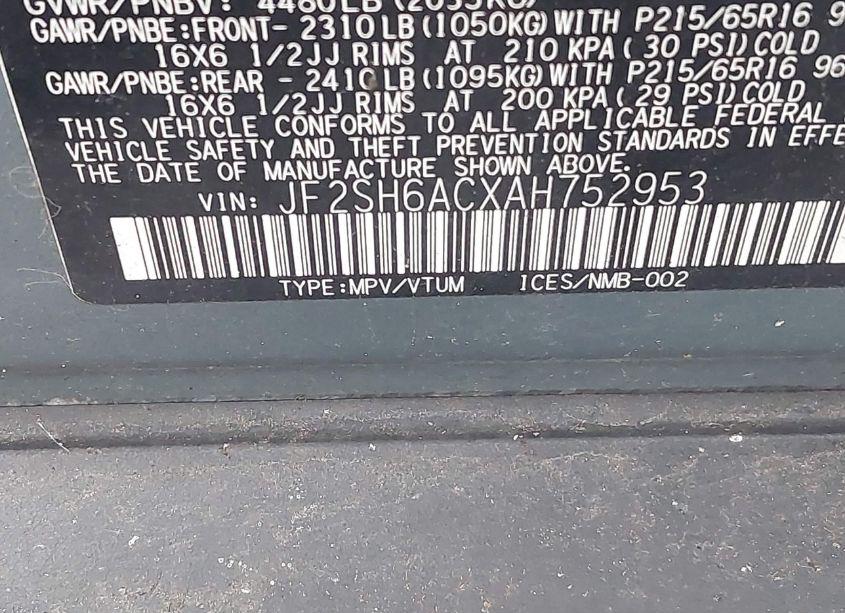 Photo 9 of 2010 Subaru Forester 2.5X (VIN JF2SH6ACXAH752953)