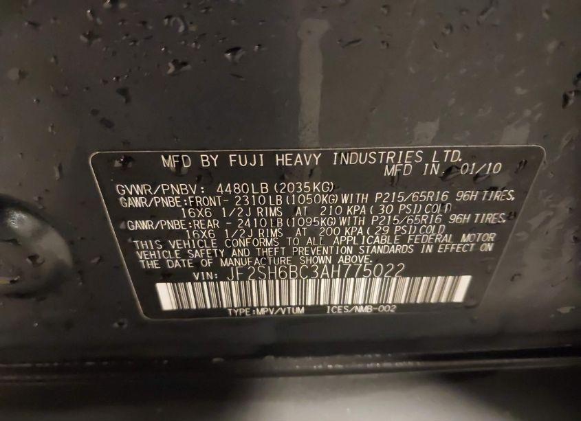 Photo 9 of 2010 Subaru Forester 2.5X (VIN JF2SH6BC3AH775022)