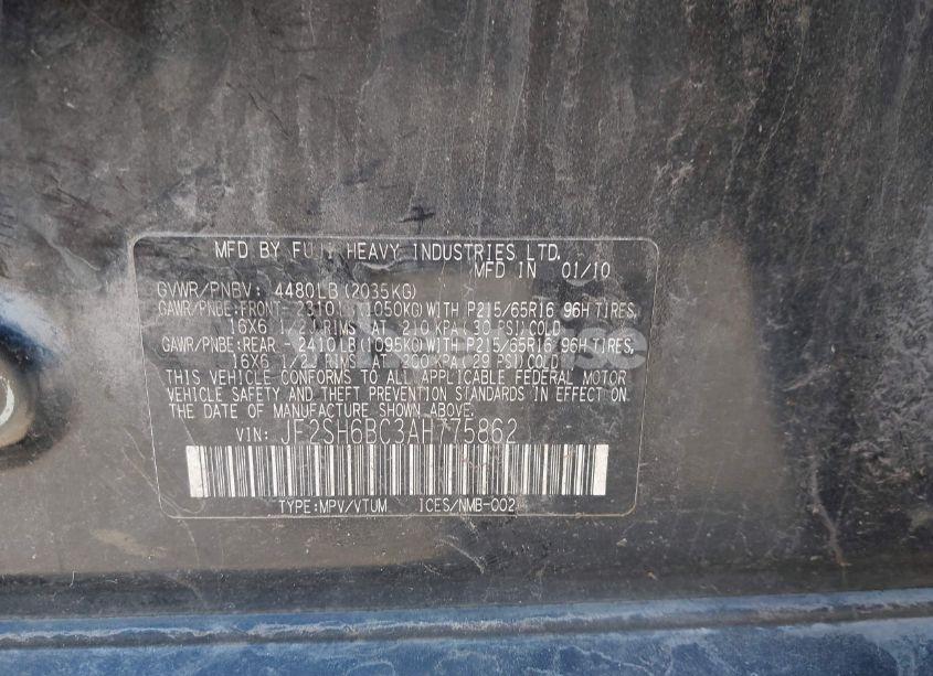 Photo 9 of 2010 Subaru Forester 2.5X (VIN JF2SH6BC3AH775862)