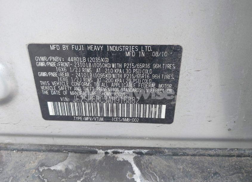 Photo 9 of 2010 Subaru Forester 2.5X (VIN JF2SH6BC3AH916882)