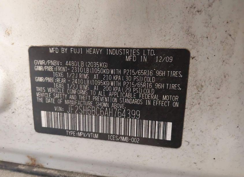 Photo 9 of 2010 Subaru Forester 2.5X (VIN JF2SH6BC6AH764399)