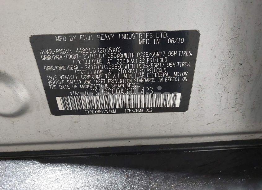 Photo 9 of 2010 Subaru Forester 2.5X PREMIUM (VIN JF2SH6CC0AG901423)