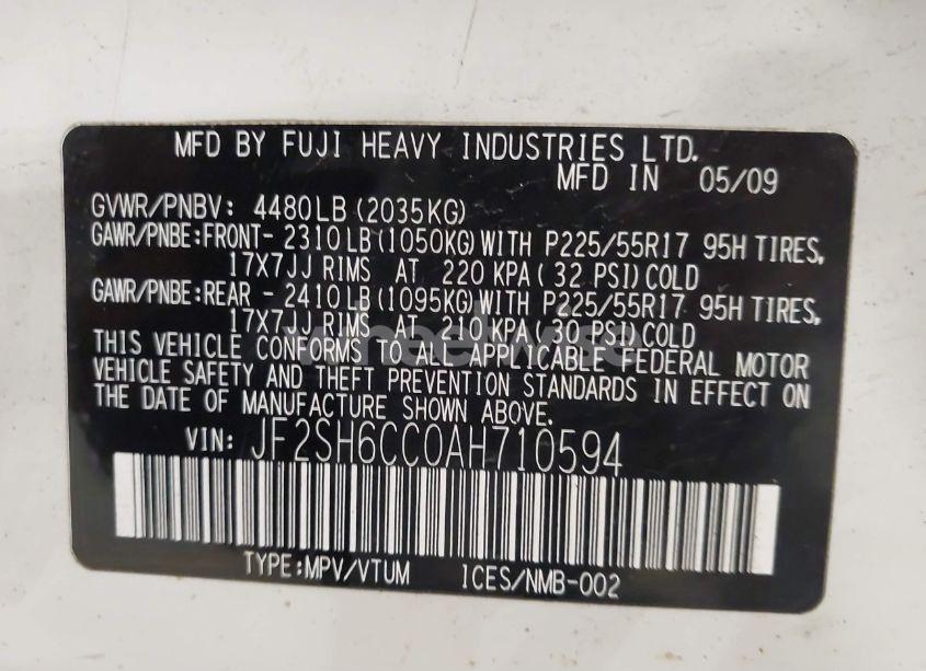 Photo 9 of 2010 Subaru Forester 2.5X PREMIUM (VIN JF2SH6CC0AH710594)