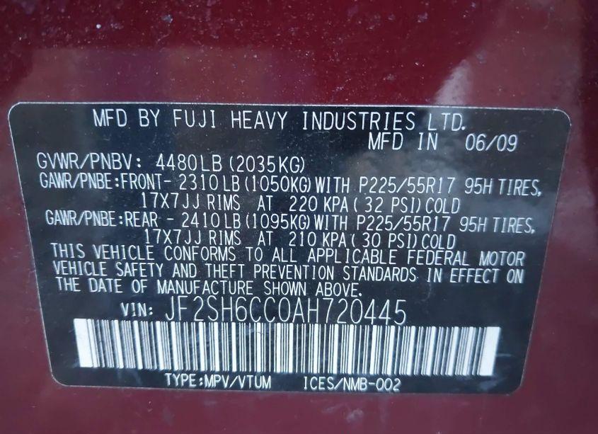 Photo 9 of 2010 Subaru Forester 2.5X PREMIUM (VIN JF2SH6CC0AH720445)