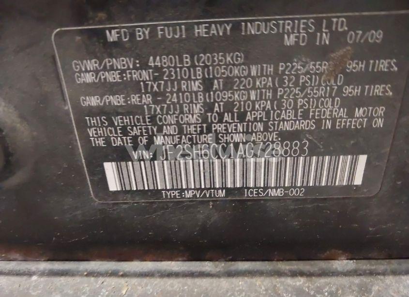 Photo 9 of 2010 Subaru Forester 2.5X PREMIUM (VIN JF2SH6CC1AG728883)