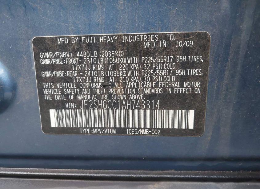 Photo 9 of 2010 Subaru Forester 2.5X PREMIUM (VIN JF2SH6CC1AH743314)