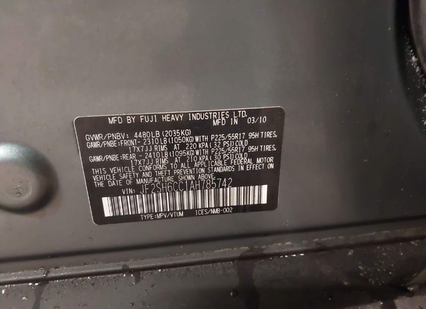 Photo 9 of 2010 Subaru Forester 2.5X PREMIUM (VIN JF2SH6CC1AH785742)