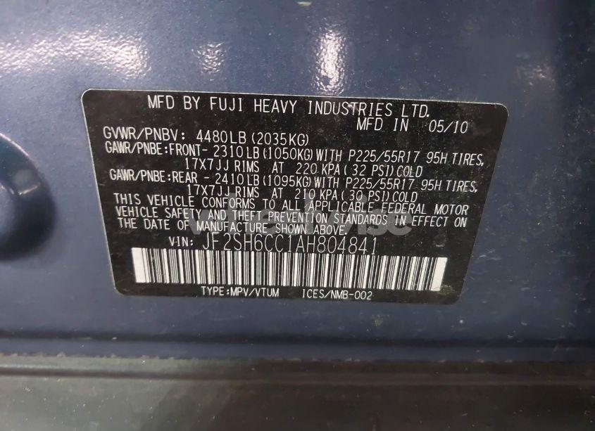 Photo 9 of 2010 Subaru Forester 2.5X PREMIUM (VIN JF2SH6CC1AH804841)